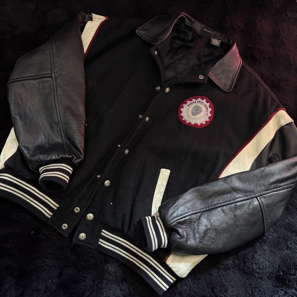 Warner Bros. Black and Cream Bomber Jacket